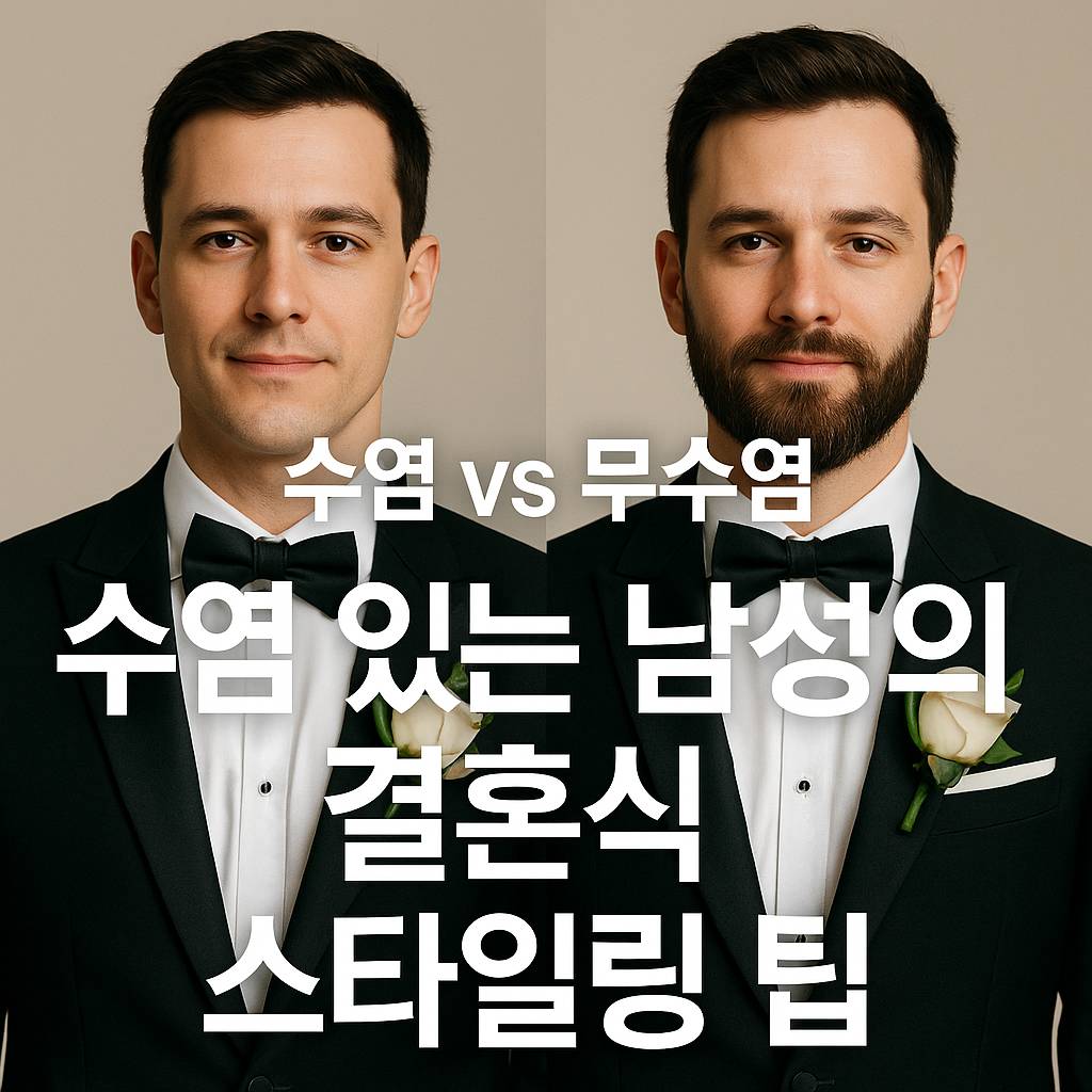 수염과 수염 있는 남성의 결혼식 스타일링 팁