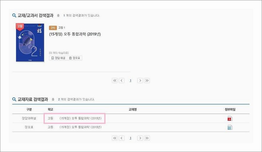 오투 통합과학 답지