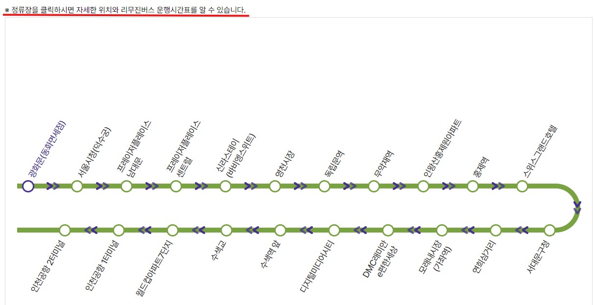 6005번 시청 인천공항 리무진 버스 노선 시간표 요금 예매 방법