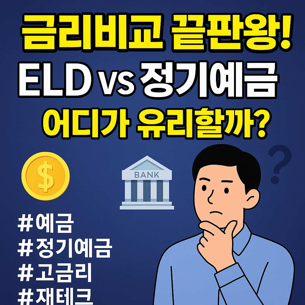 금리 비교 주제로 ELD와 정기예금을 설명하는 한국어 썸네일 이미지