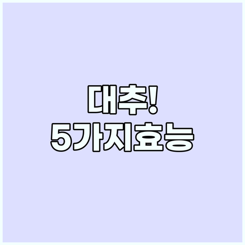 대추 효능 5가지와 부작용 현명하게 ..