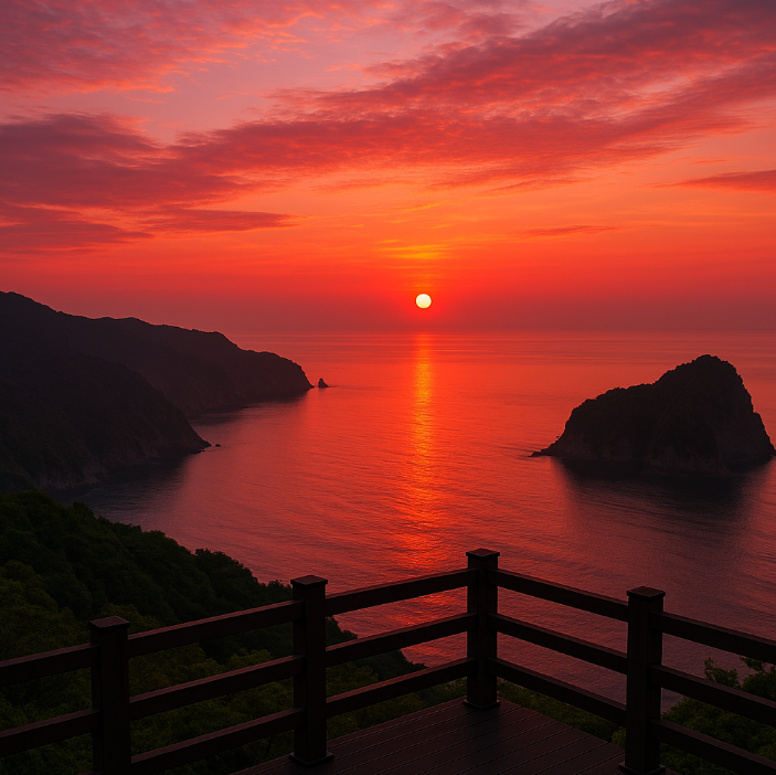 울릉도 6월 여행 내수전 전망대 일출모습