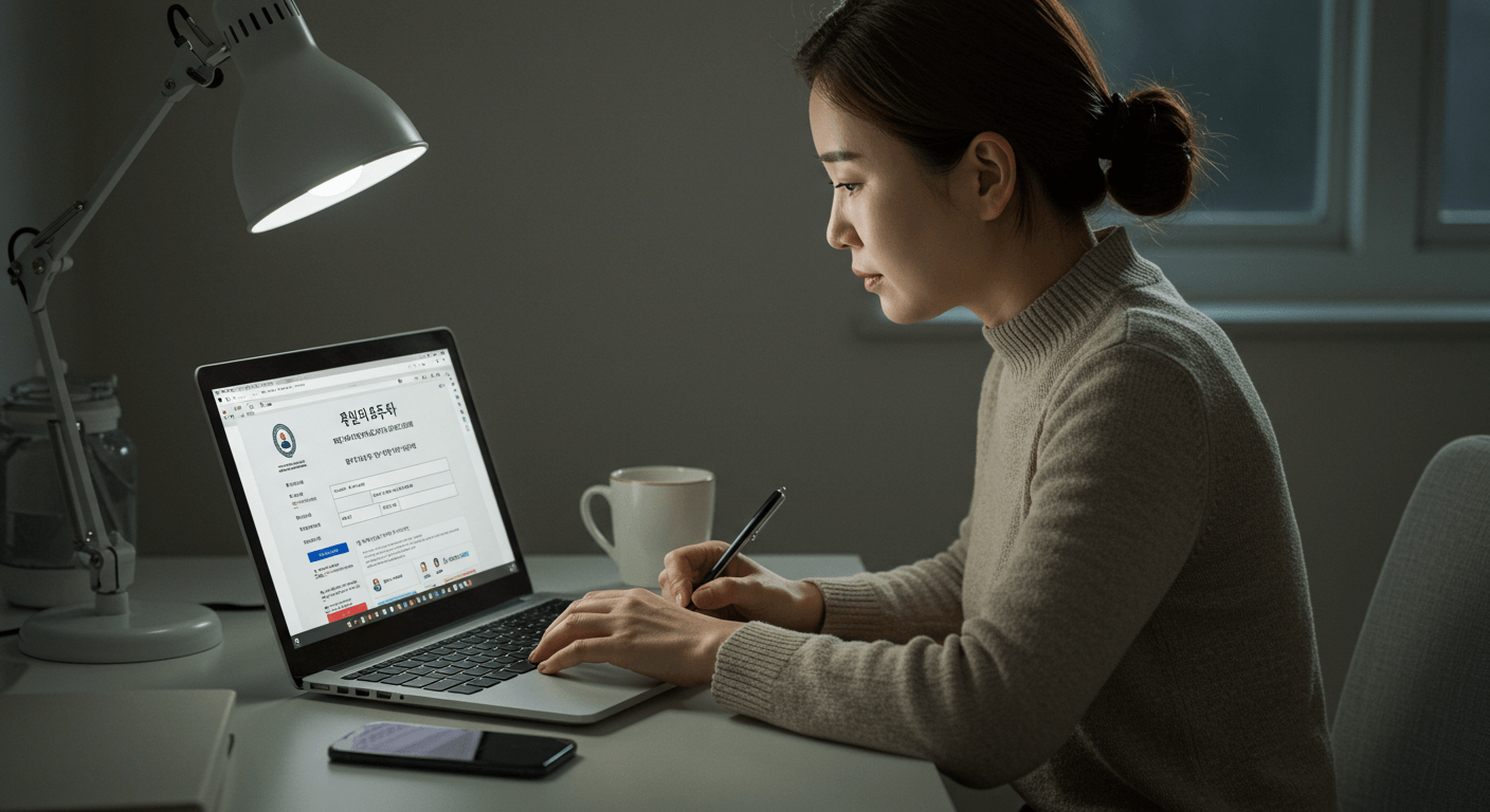 온라인으로 환경보건이용권 신청을 하는 장면 1