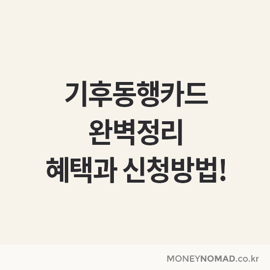 기후동행카드 완벽정리