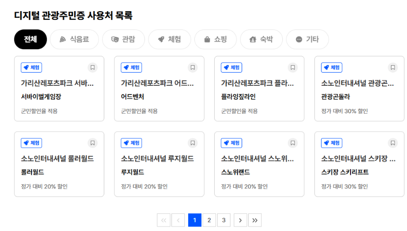 디지털 관광주민증 사용처