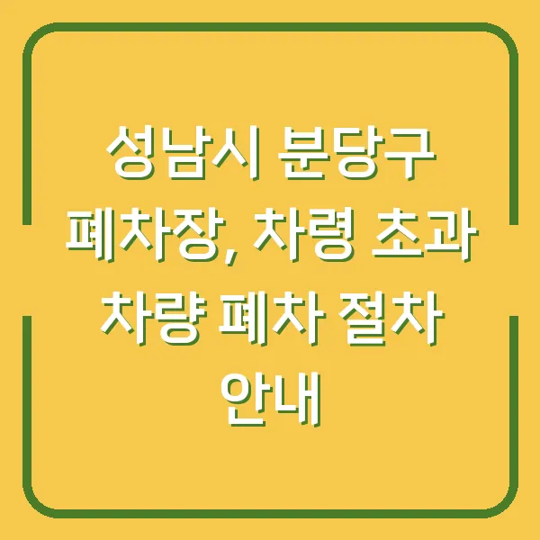 성남시 분당구 폐차장, 차령 초과 차량 폐차 절차 안내