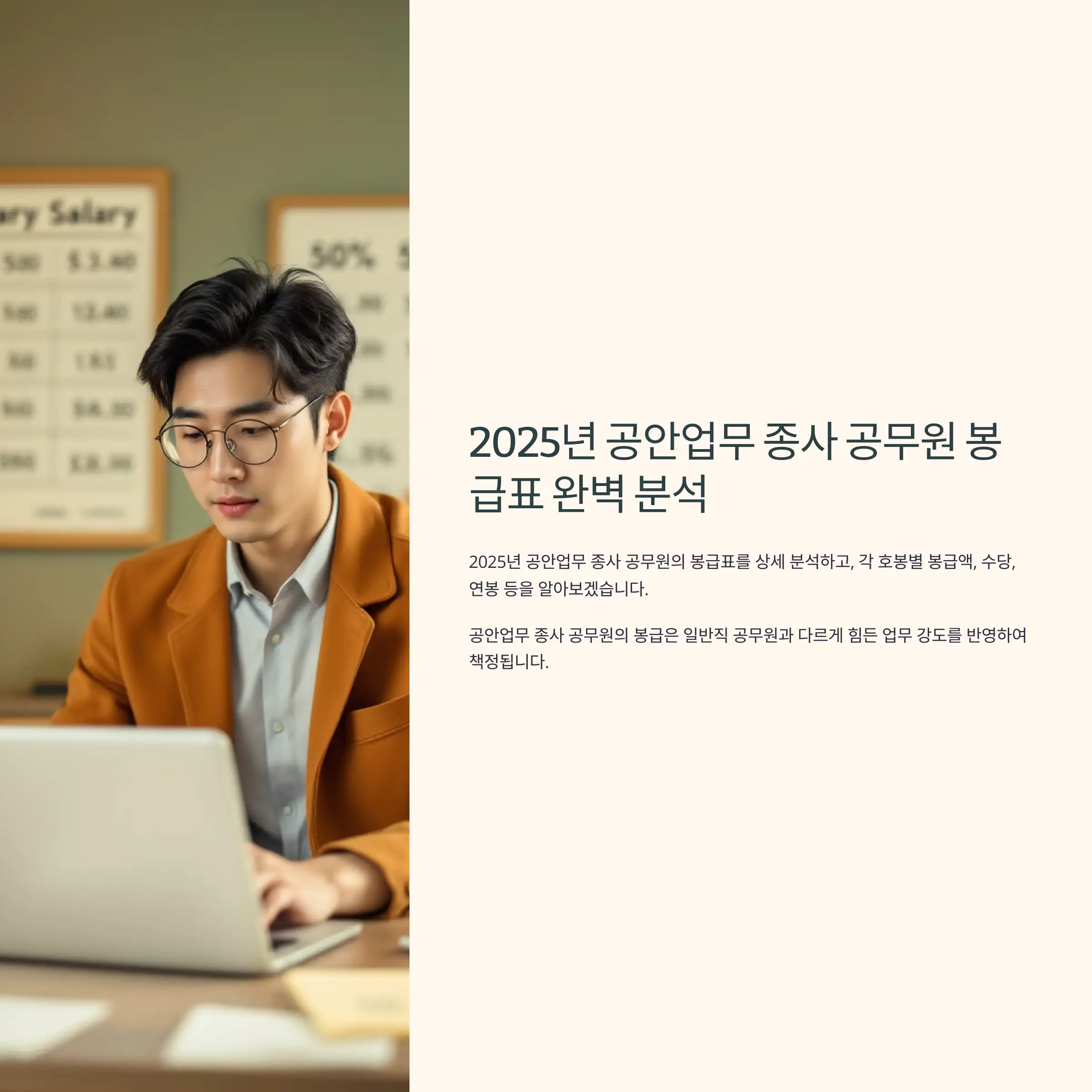2025년 공안업무 종사 공무원 봉급표 8급