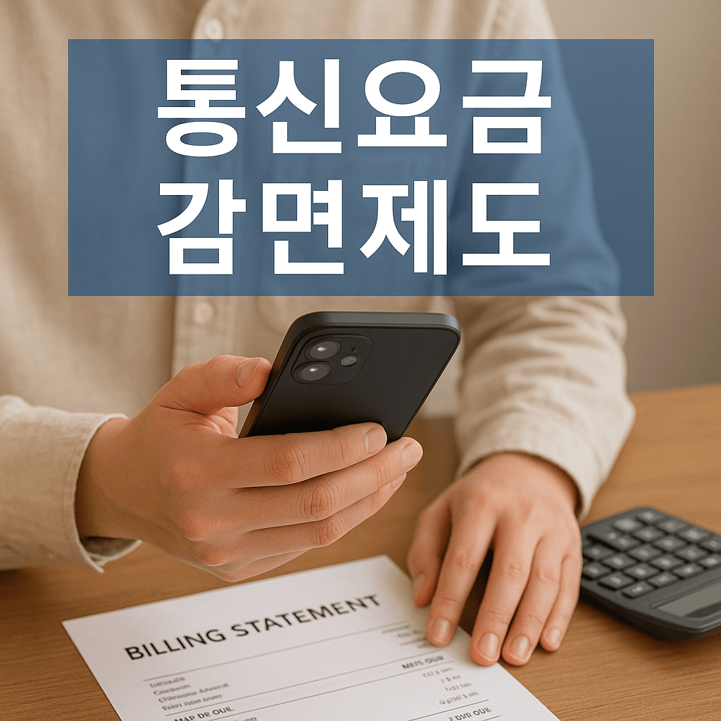 통신요금 감면제도는 저소득층, 기초생활수급자, 차상위계층 등 정보 취약계층을 대상으로 통신요금을 할인해주는 국가 지원 제도입니다.
이미지 속 장면처럼, 간단한 신청을 통해 매월 통신비 부담을 덜 수 있으며, 스마트폰과 인터넷을 보다 저렴하게 이용할 수 있습니다.

대상자 조건, 신청 방법, 감면 내용 등을 한눈에 알아보고
놓치기 쉬운 혜택을 꼼꼼하게 챙기세요!