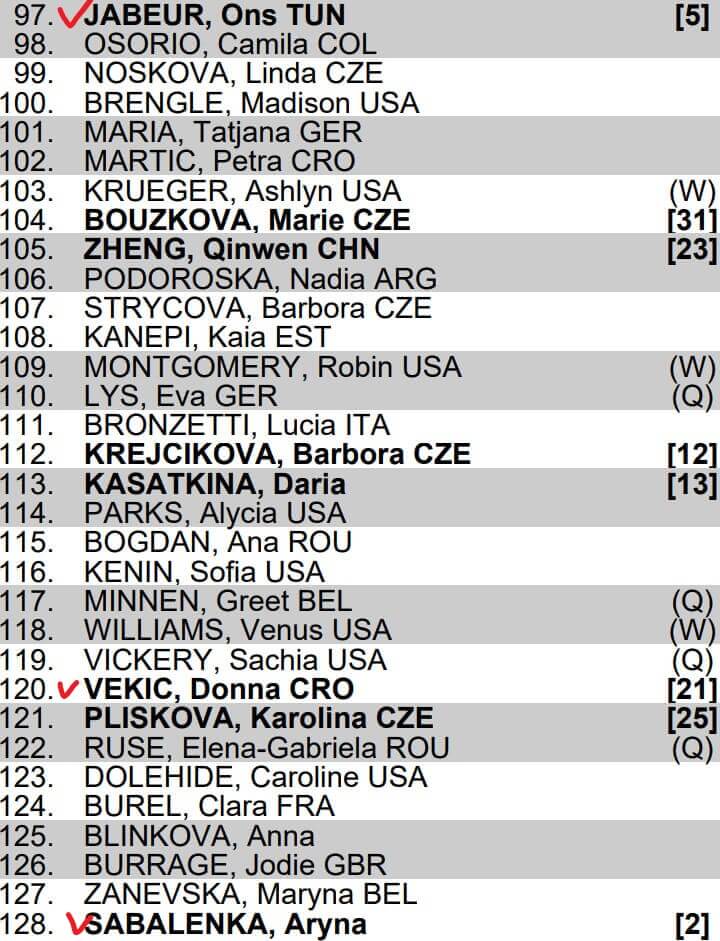 여자 D그룹 대진표입니다