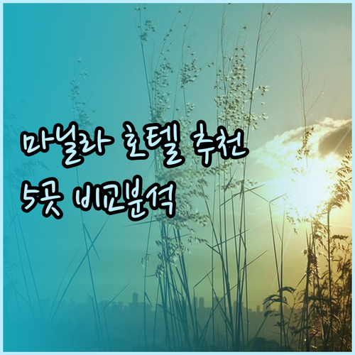 마닐라 호텔 추천 5곳 비교분석 어디