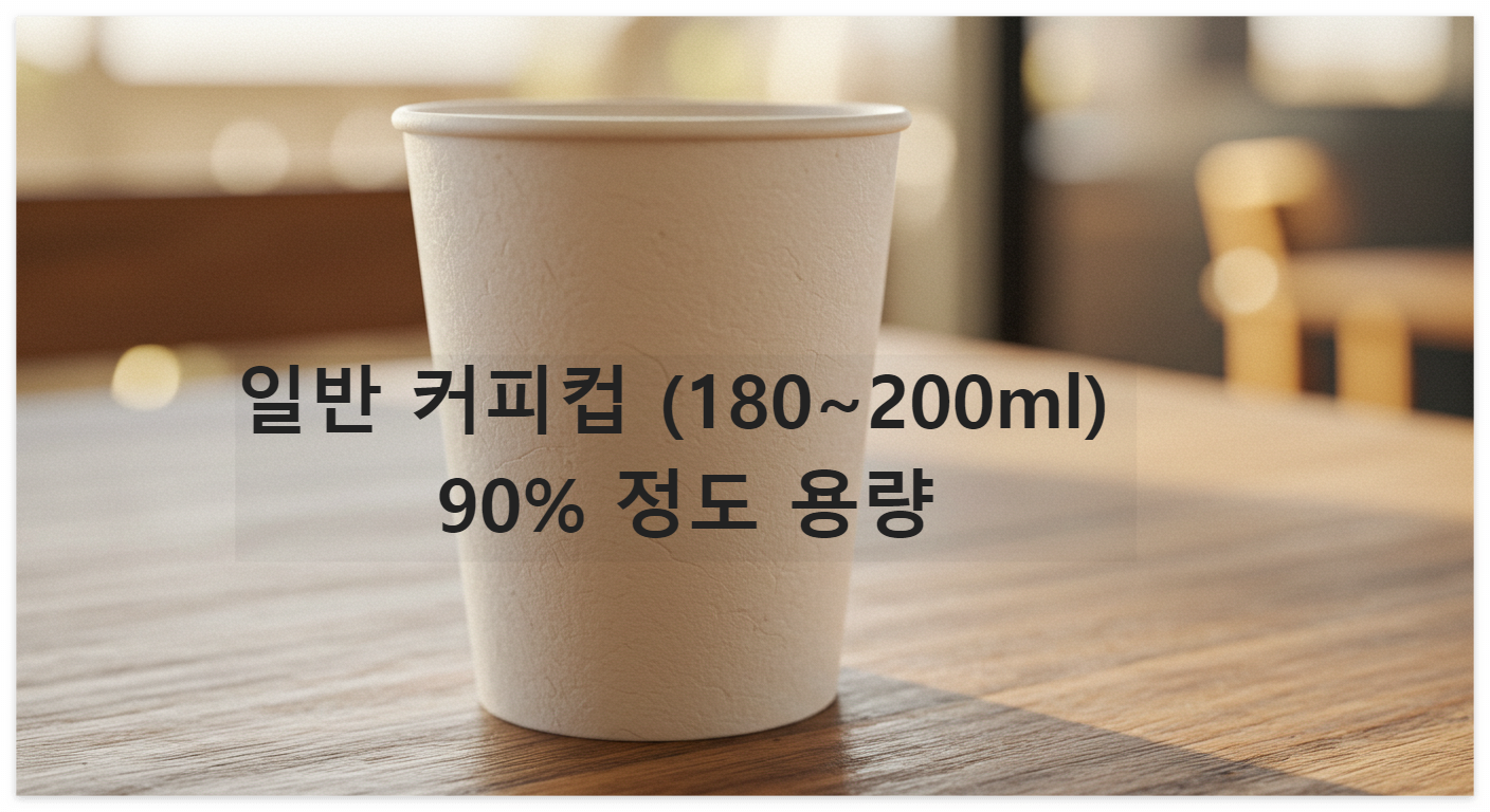 종이컵 1/3~90% 정도