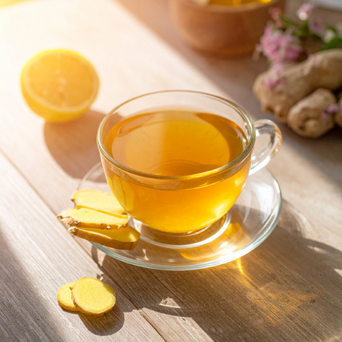 생강 2~3조각을 따뜻한 물에 5분간 우려 꿀과 함께 마시면 좋습니다.