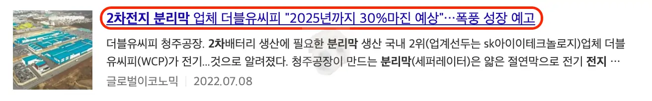더블유씨피 전망 관련 뉴스