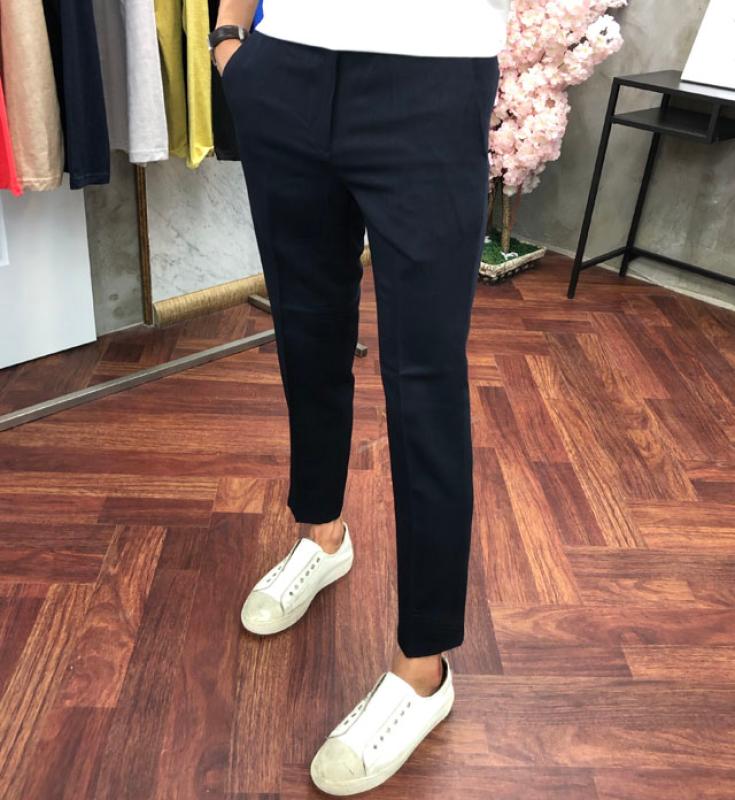 겨울 기모 가을 면 9부 스판 밴딩 정장 바지 빅사이즈 남자 슬랙스