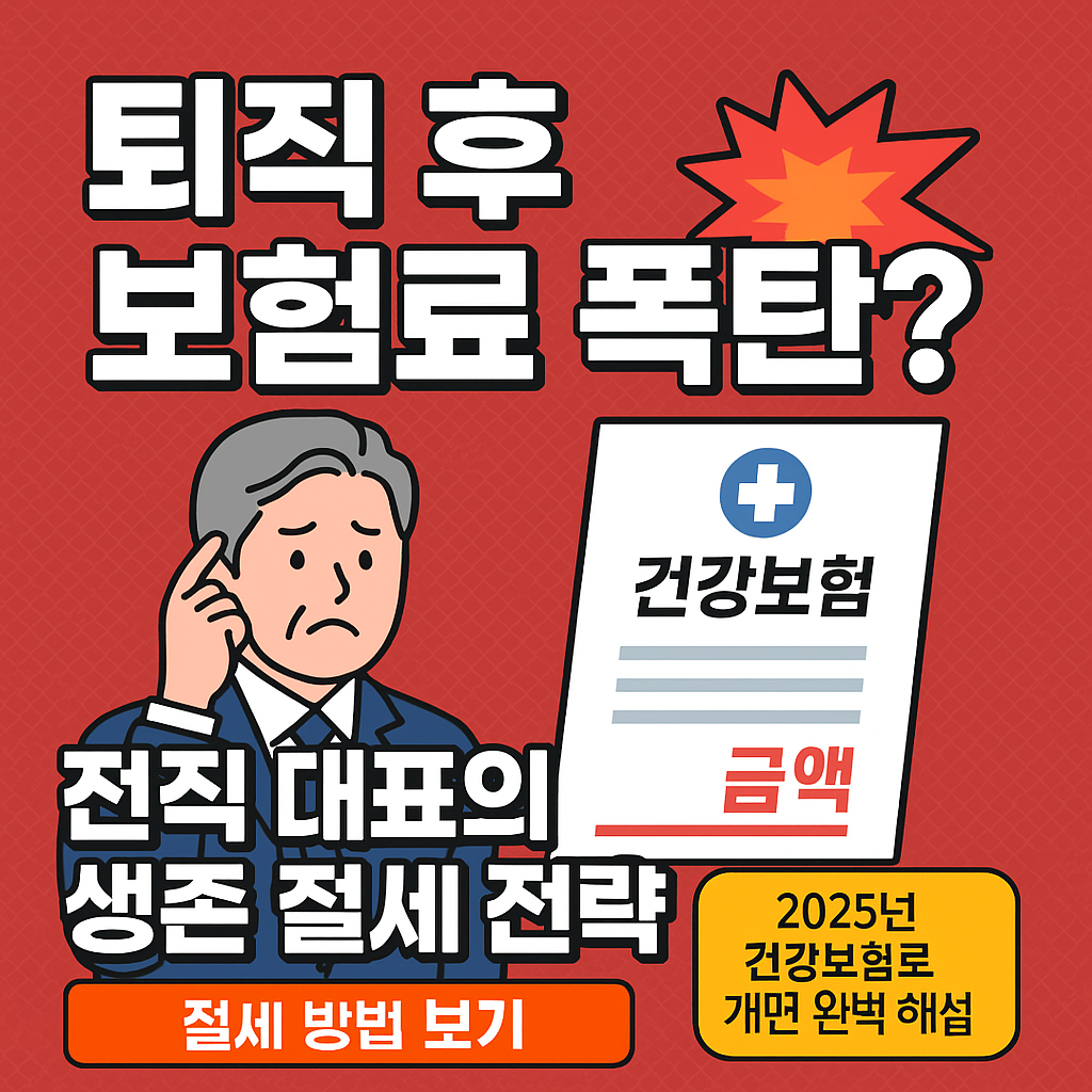 퇴직 후 보험료 폭탄? 전직 임원 필독! 퇴직 후 건강보험료 줄이는 3가지 방법 (소득정산·임의계속가입·피부양자)
