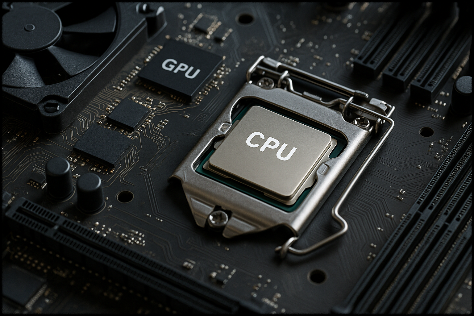 컴퓨터 내부의 GPU와 CPU 이미지