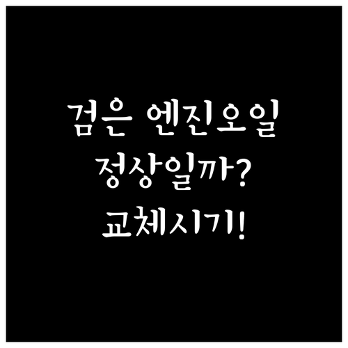 엔진오일 검은색 정상일까 교체해야 할..