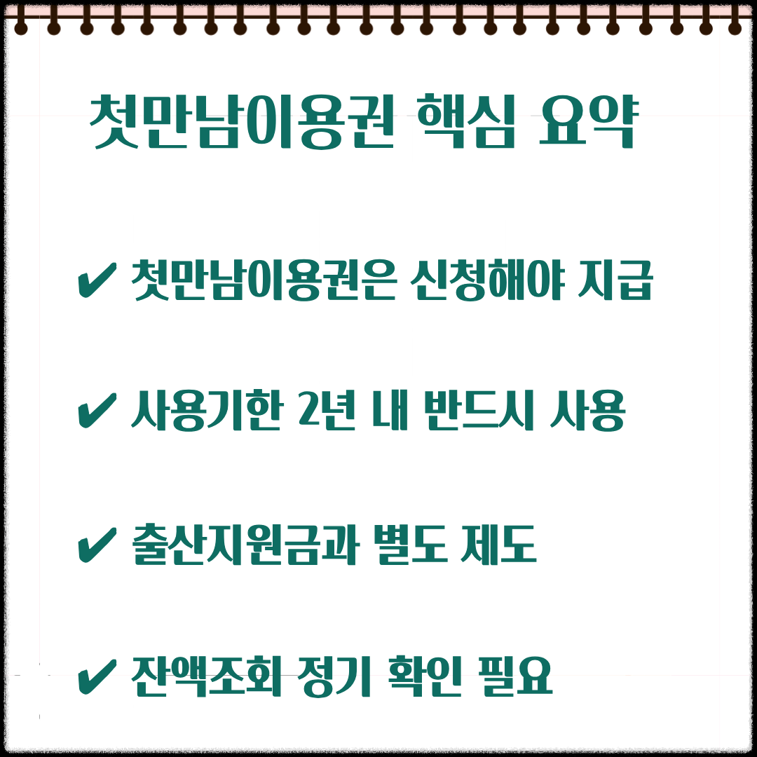 첫만남이용권 핵심요약정리 카드