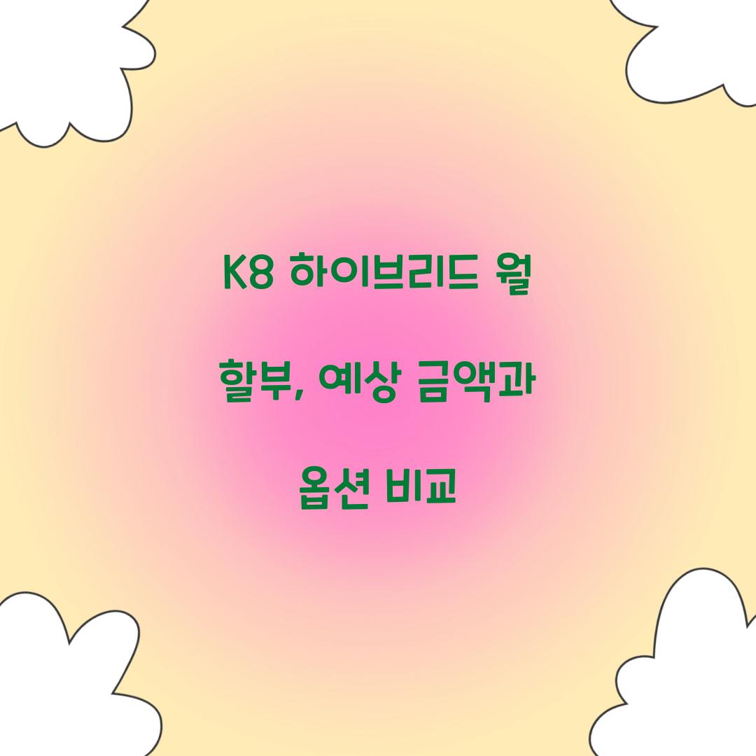 K8 하이브리드 월 할부