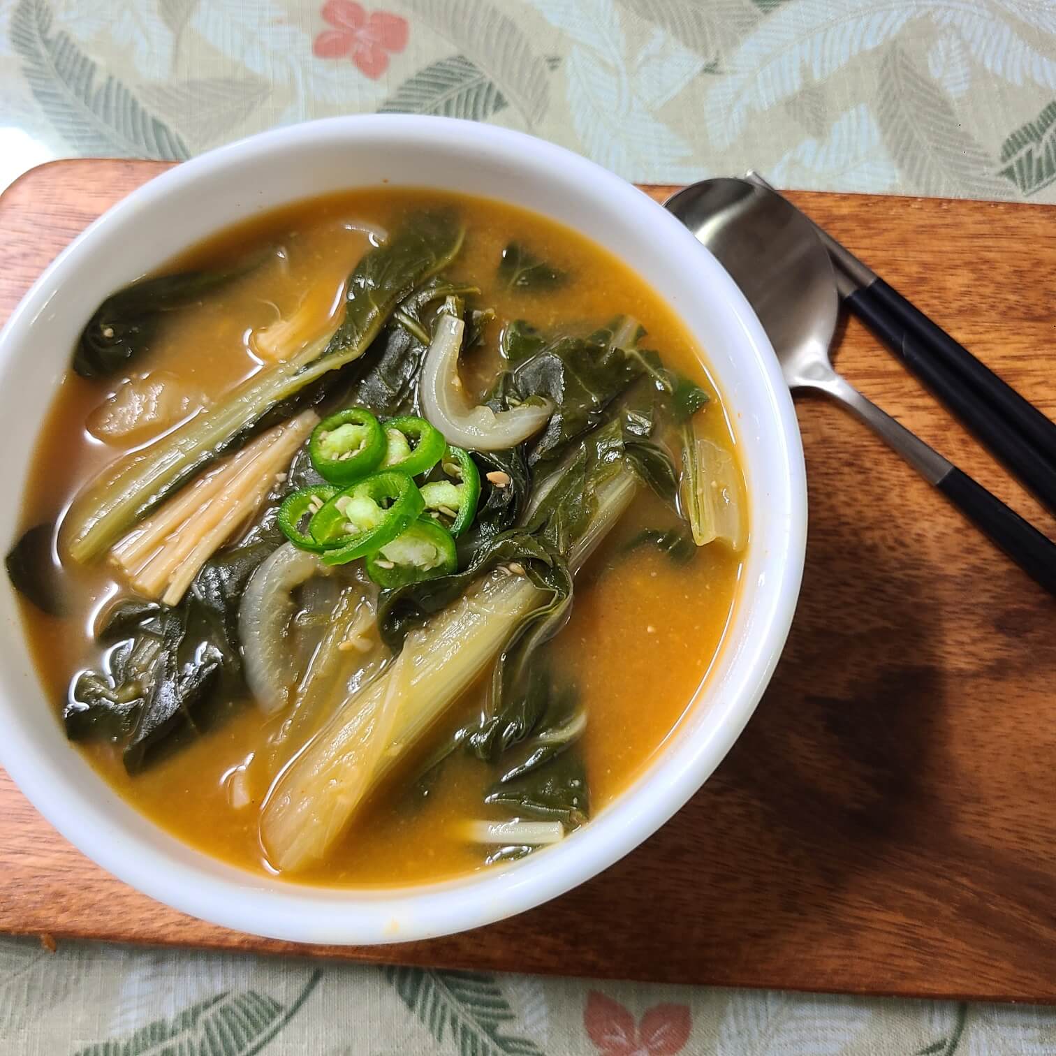 근대된장국 만드는 법 근대효능 간단한 아침식사 레시피