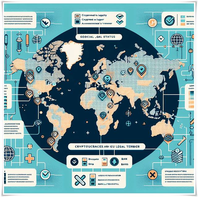 각국에서의 암호화폐 법적 지위를 보여주는 그래픽
