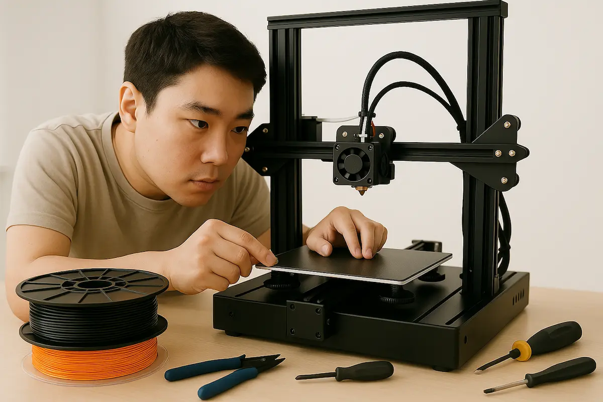 3D프린터 세팅과 유지 관리 방법을 보여주는 이미지