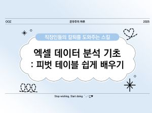 엑셀 데이터 분석 기초 - 피벗 테이블 쉽게 배우기