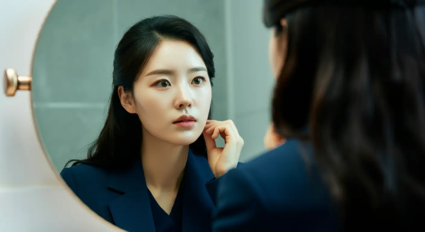 면접 준비를 하는 여성