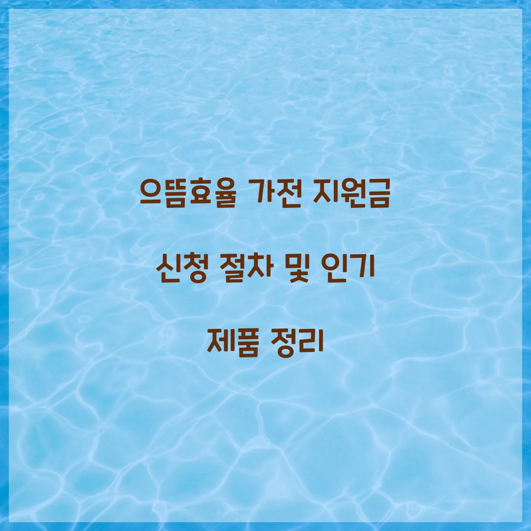 으뜸효율 가전 지원금