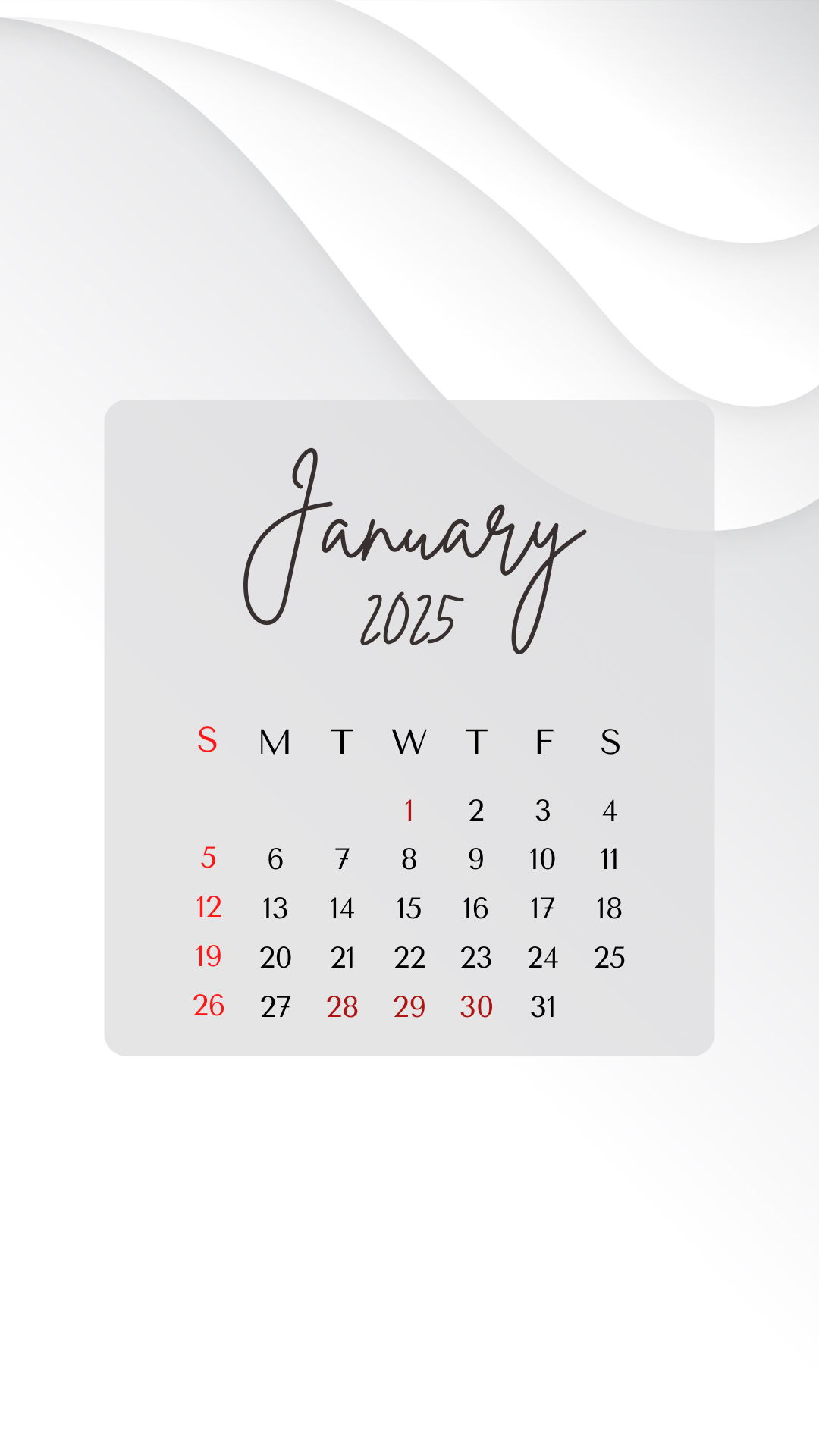 25년 1월 달력 스마트폰 배경화면 사진 이미지 모음