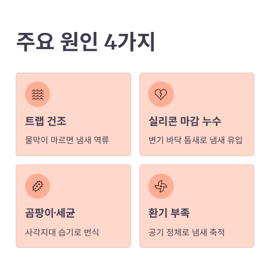 화장실 냄새의 주요 원인