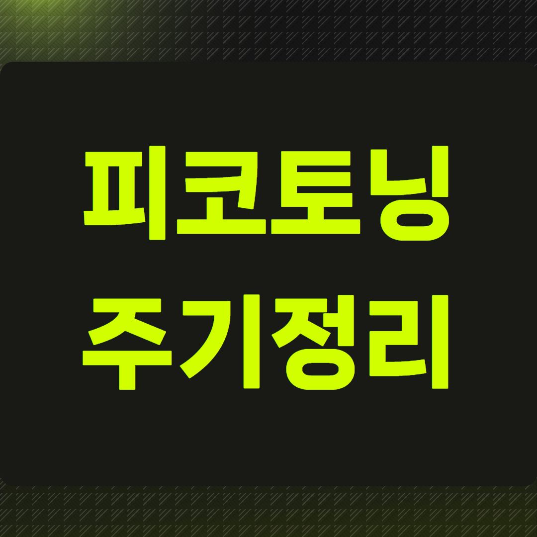 피코토닝 주기정리