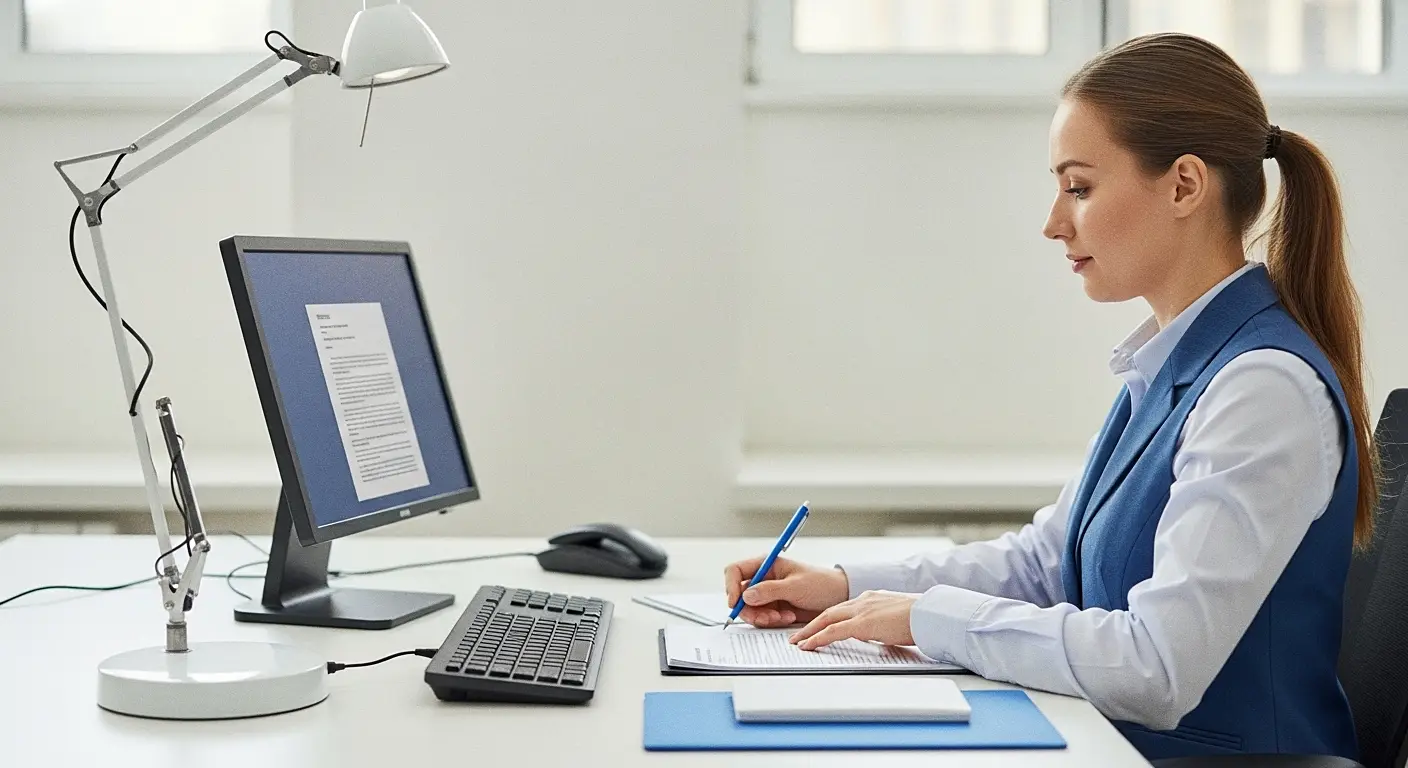 서류처리하는 이미지