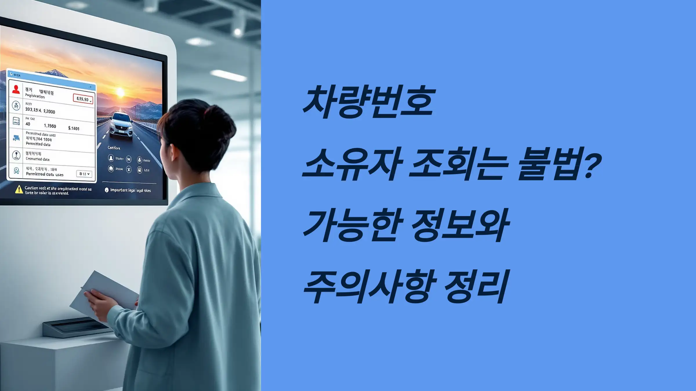 차량번호 소유자 조회는 불법? 가능한 정보와 주의사항 정리