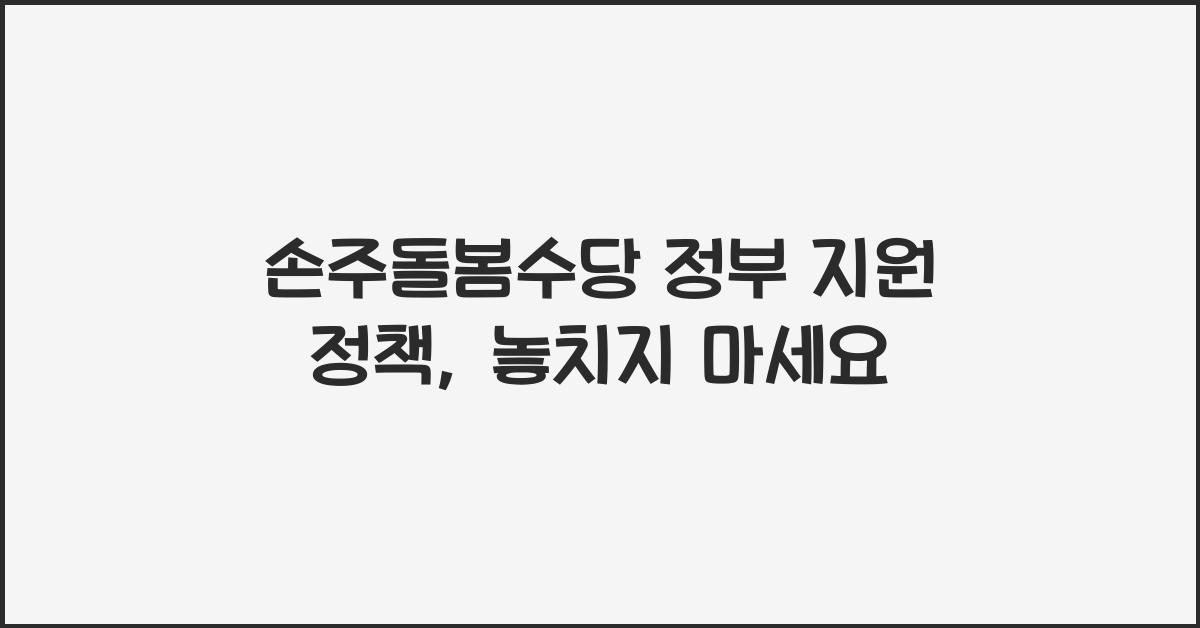 손주돌봄수당 정부 지원 정책