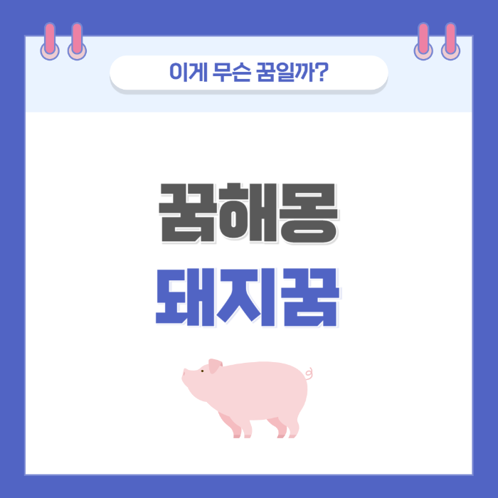 [꿈해몽] 돼지꿈 의미와 해석
