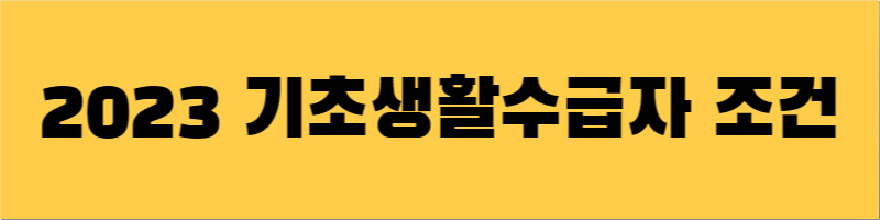 기초생활수급자 조건