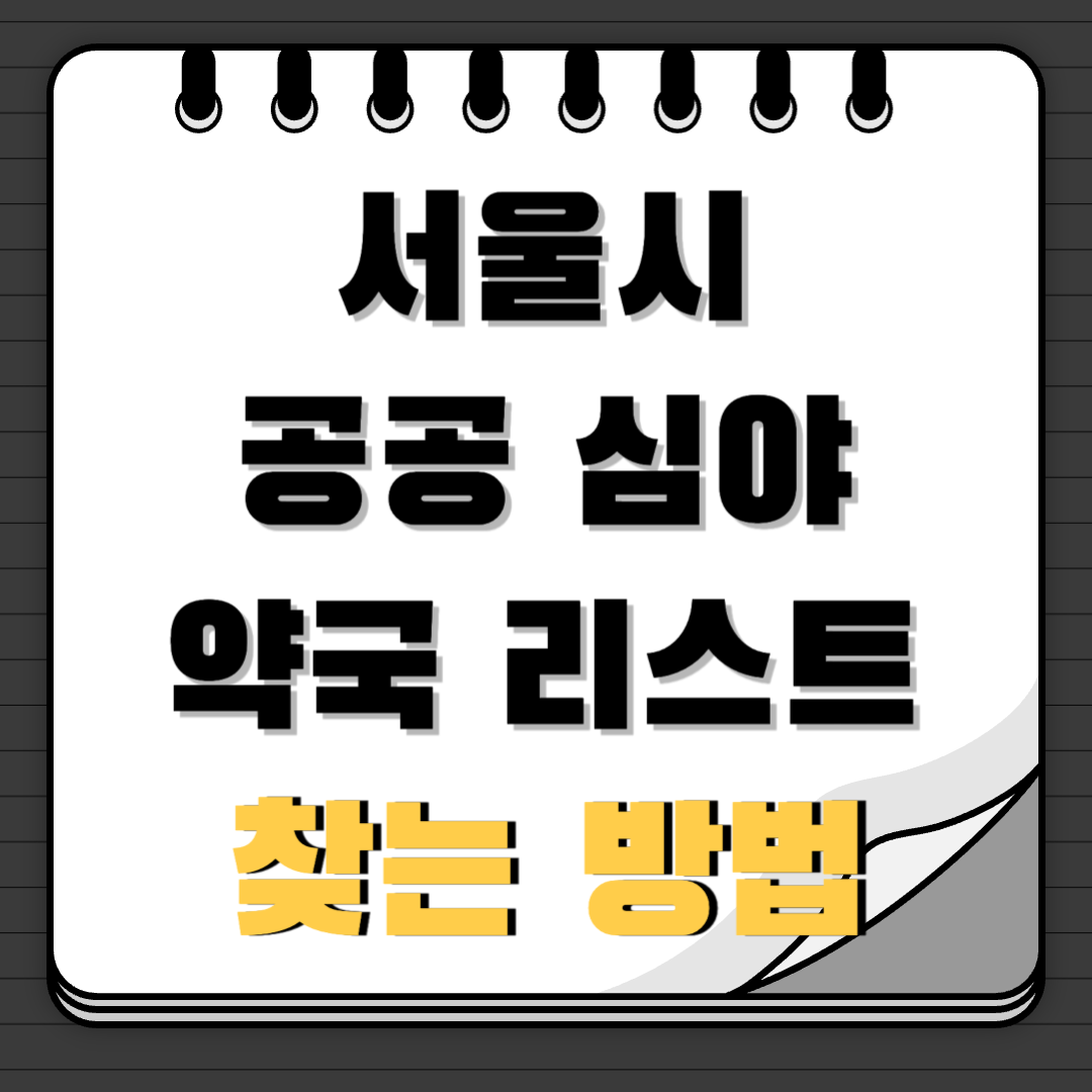 서울시 공공 심야 약국 리스트