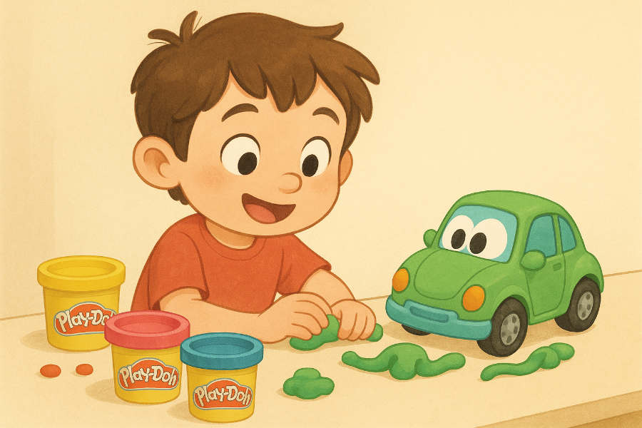 플레이도우 점토 놀이하는 아이 _ 이미지