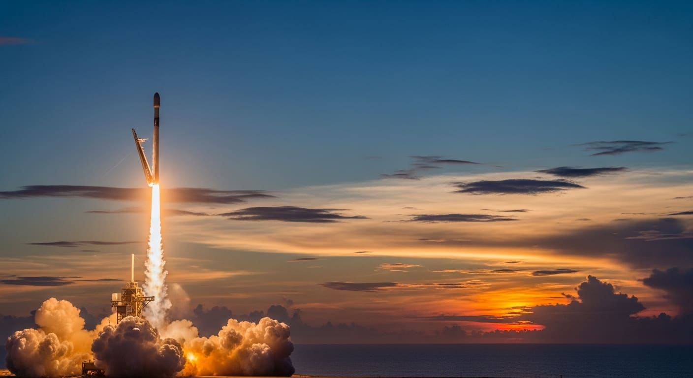 스페이스X 관련주를 보여주는 로켓 발사 장면