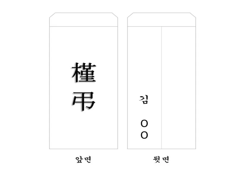 부의금 봉투 뒷면