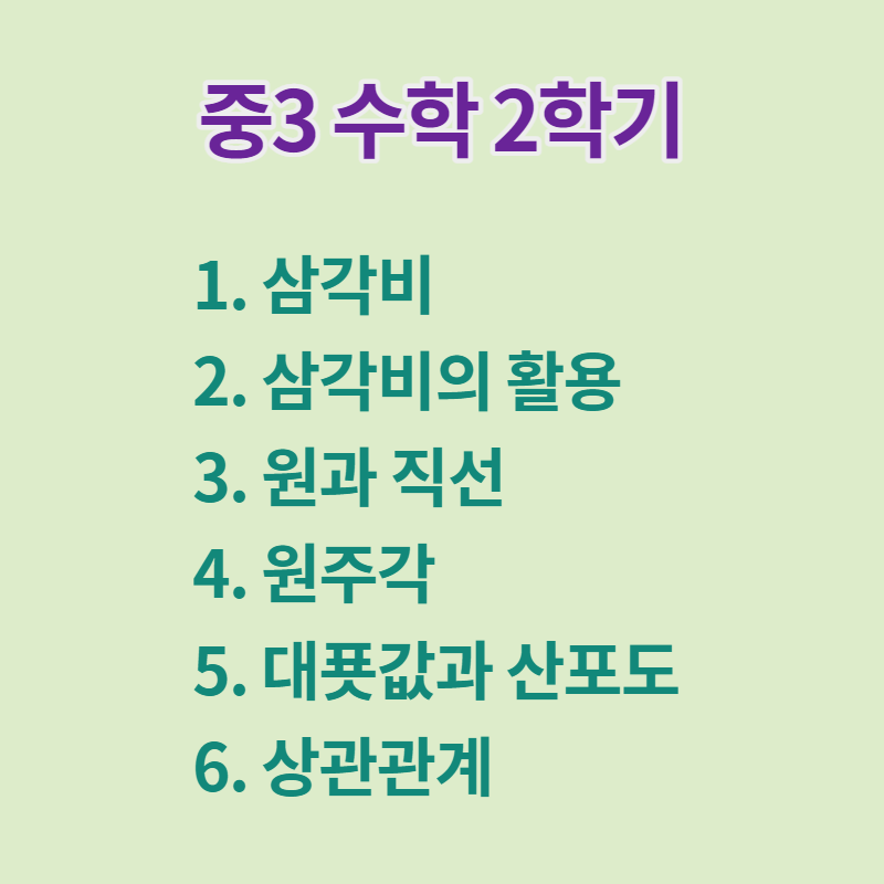 중3 수학 2학기