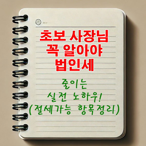 3월 법인세 신고, 초보 사장님이 꼭 알아야 법인세 줄이는 실전 노하우! (절세 가능한 비용 항목 총정리)