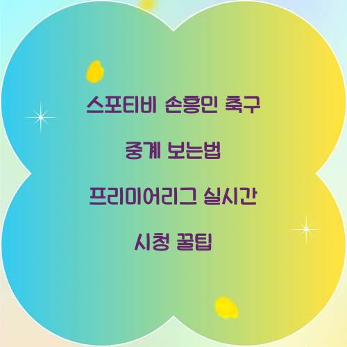 스포티비 손흥민 축구 중계 보는법