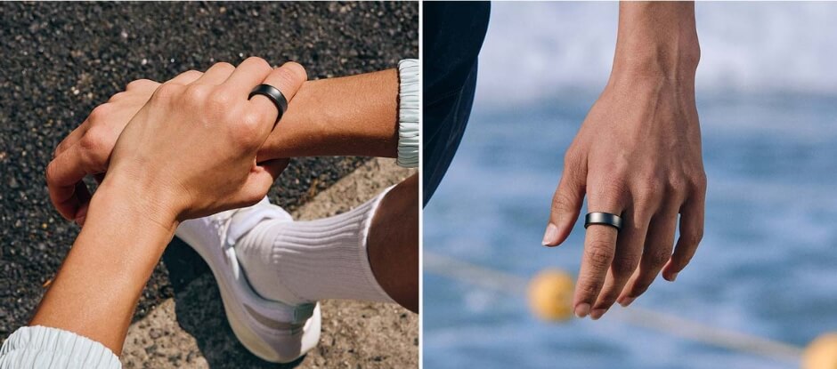 일상생활 속에서 갤럭시 링을 착용한 사용자의 손 모습, 운동과 일상에 적합한 스타일링
