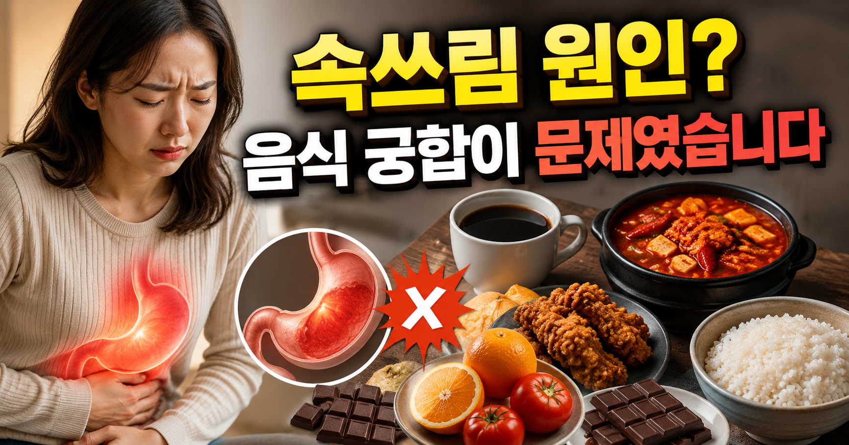 위에 부담 주는 음식 조합