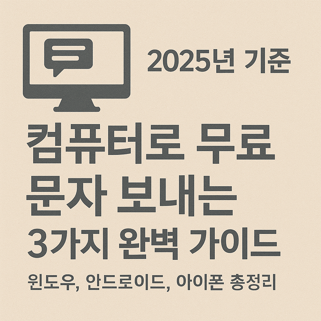 2025년 기준, 컴퓨터로 무료 문자 보내는 3가지 완벽 가이드 (윈도우, 안드로이드, 아이폰 총정리)