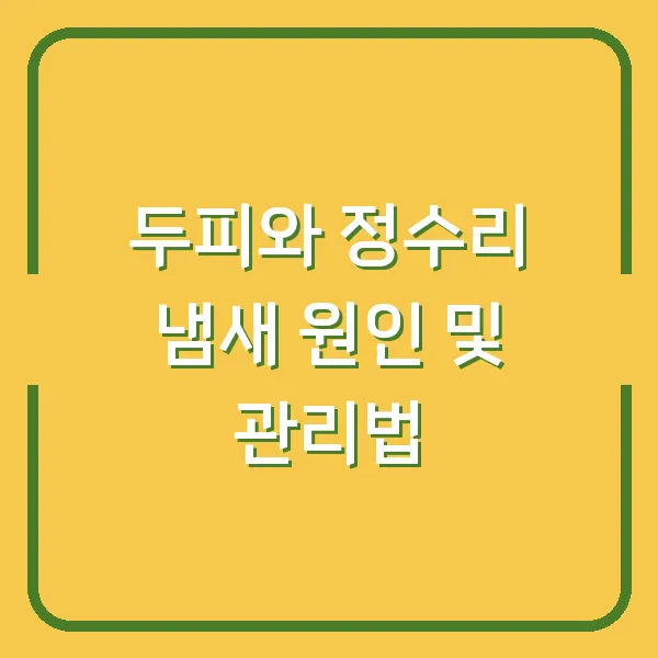 두피와 정수리 냄새 원인 및 관리법