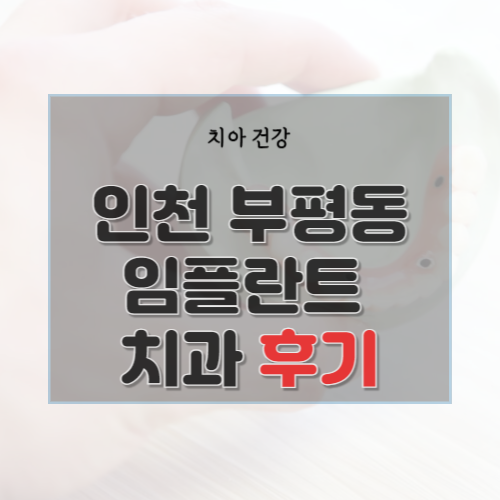 인천 부평동 임플란트 치과 후기