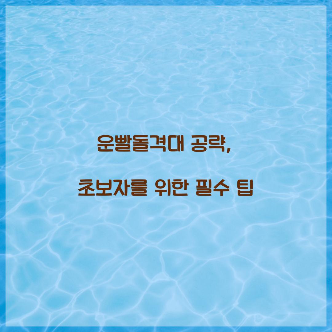 운빨돌격대 공략